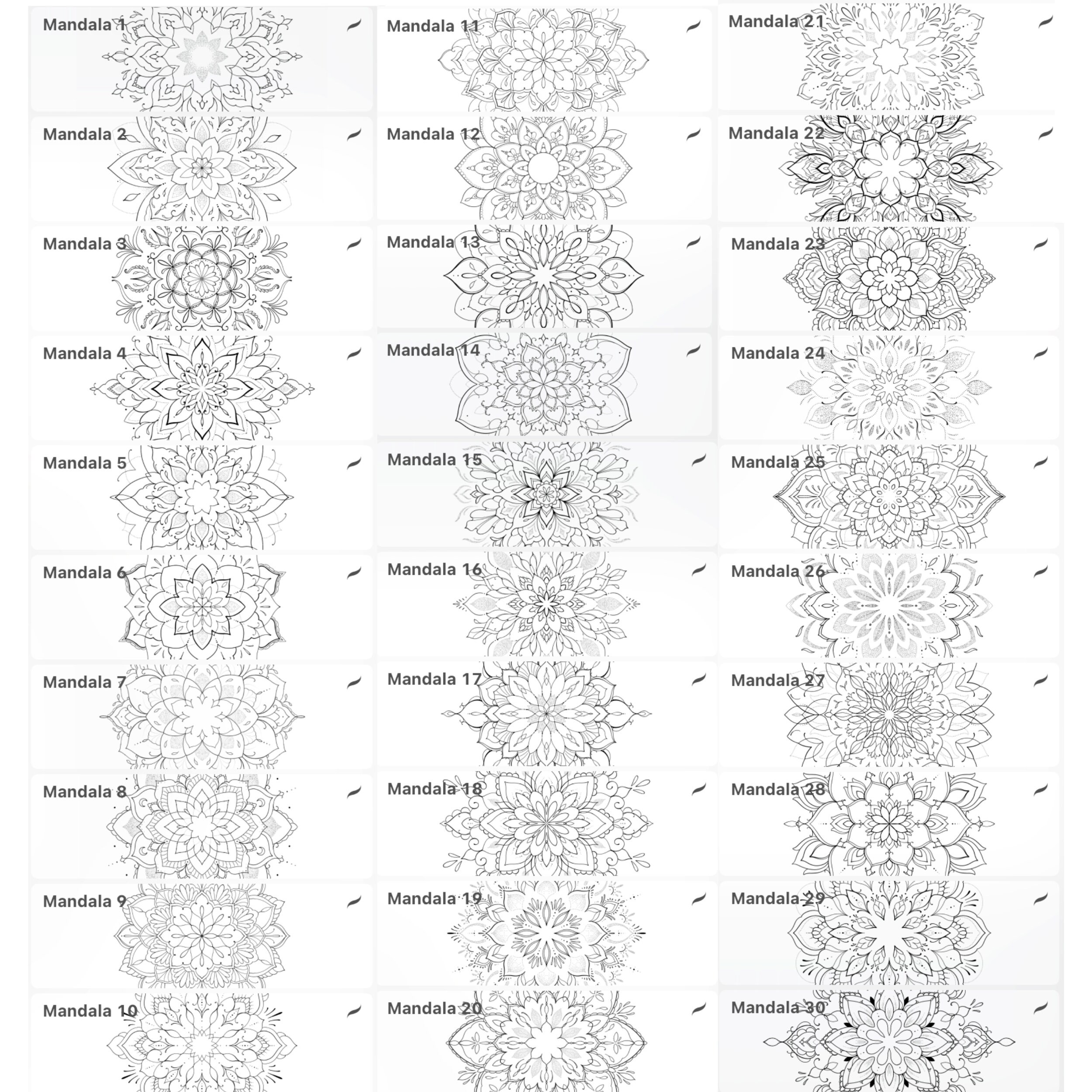 Procreate Brushes | Mandala Tattoo Dotwork Linework Fineline Ornament ...