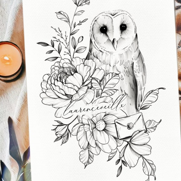 Owl Tattoo Etsy Owl Tattoo Etsy