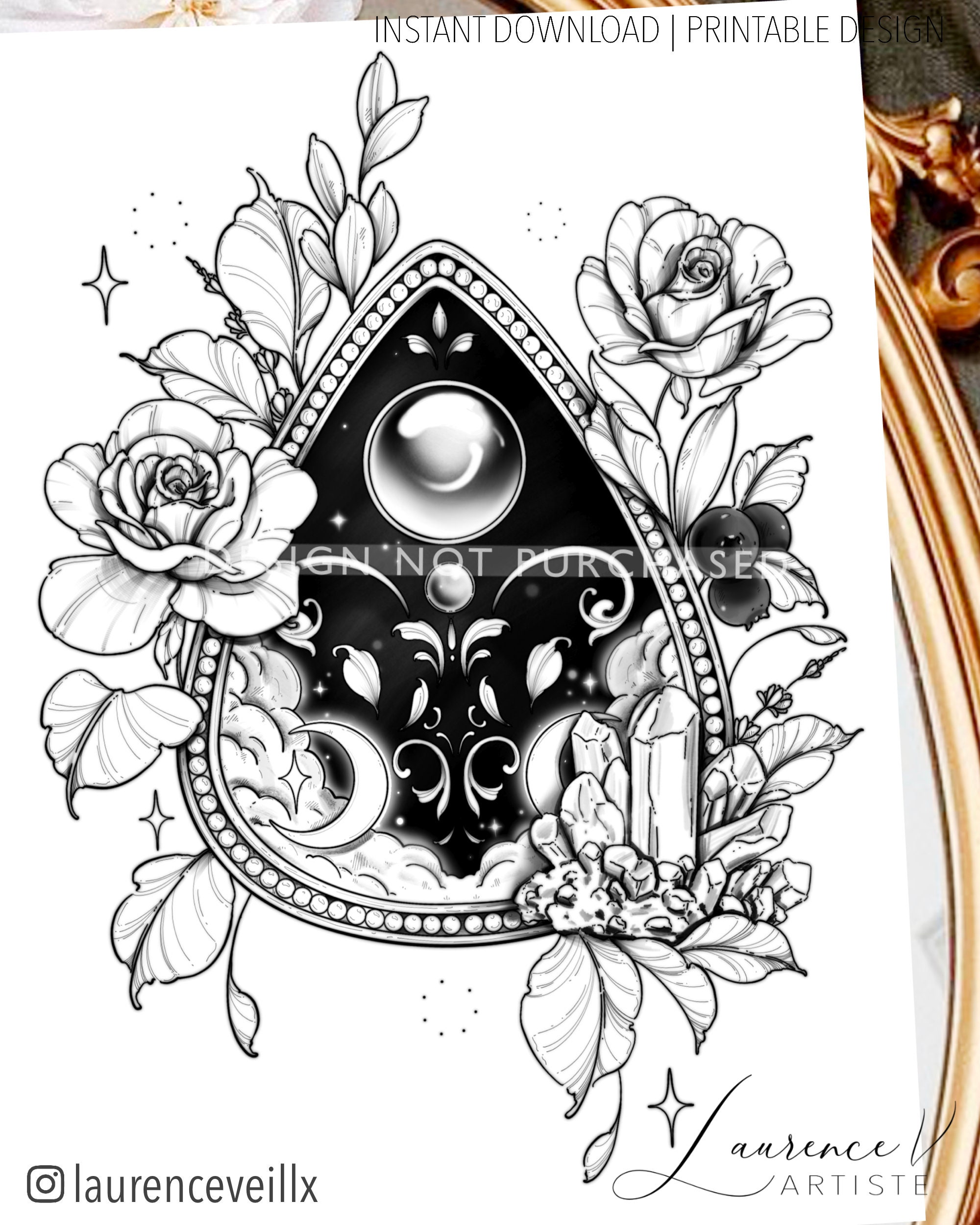 Instant Download Tattoo Design Ouija Planchette Tattoo - Etsy Instant Download Tattoo Design Ouija Planchette Tattoo - Etsy