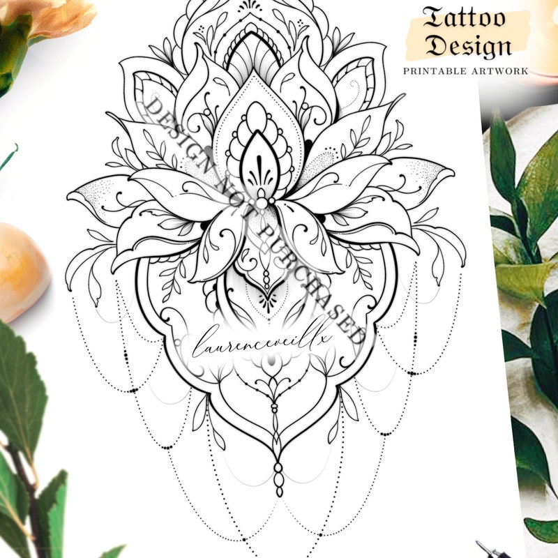 Womens Thigh Tattoo Stencil - Etsy