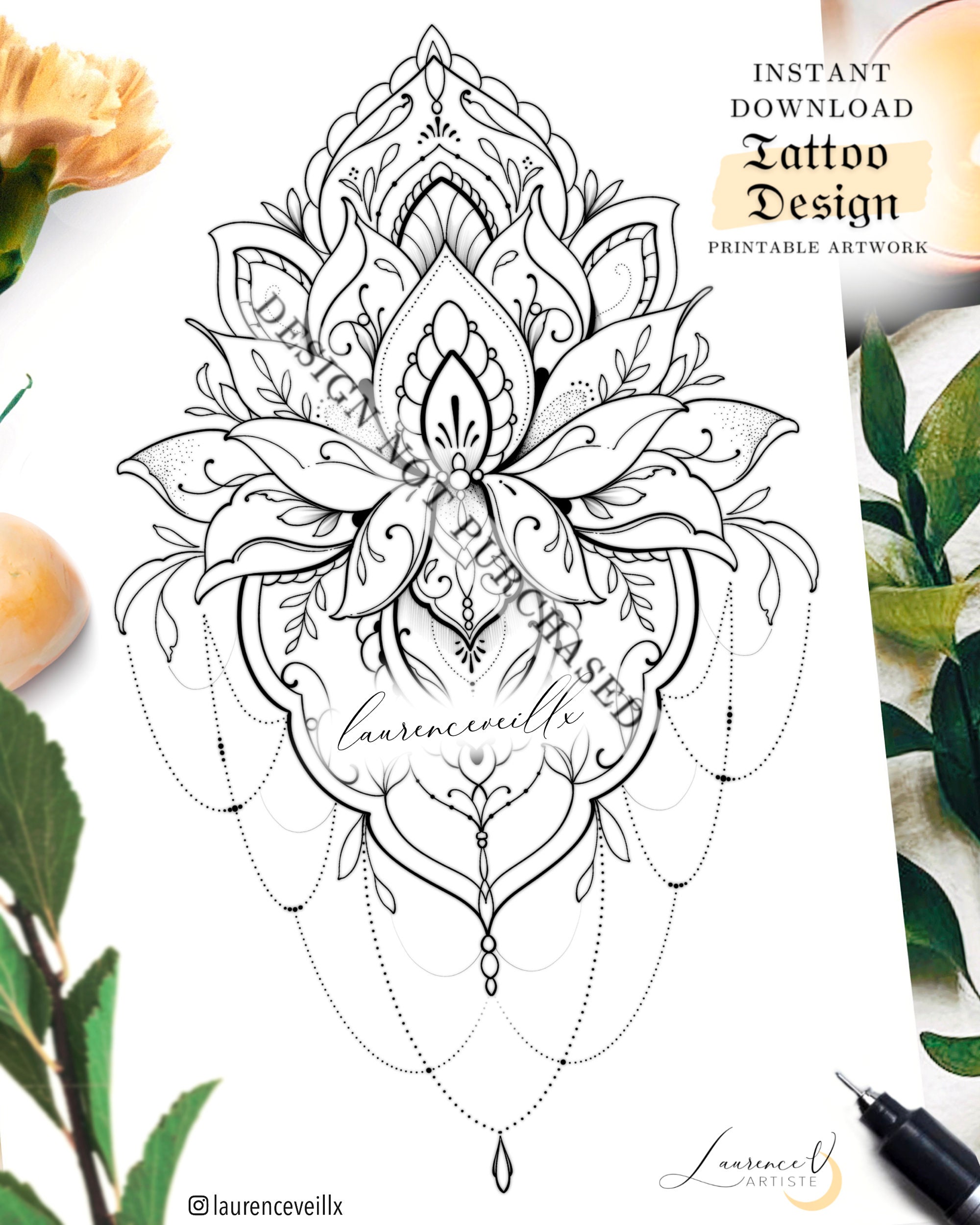 Your photo of tattoo converted into stencil or a sketch | Upwork