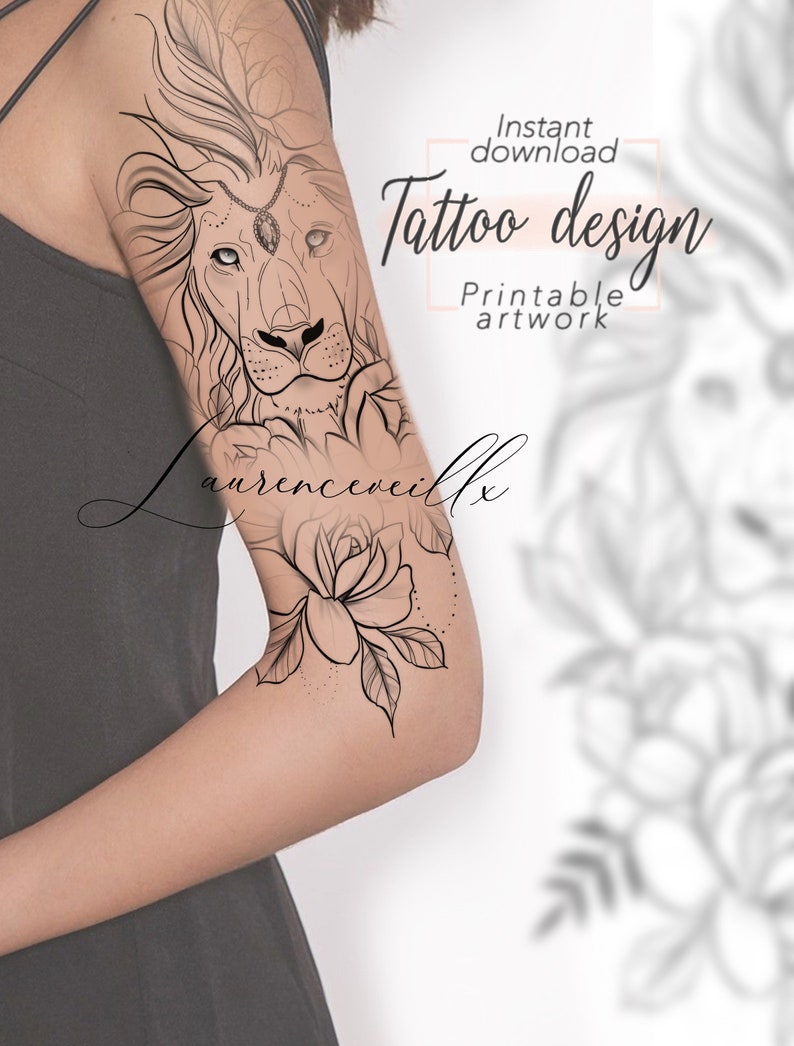 Printable Tattoo Design for Women Custom Thigh Tattoo - Etsy