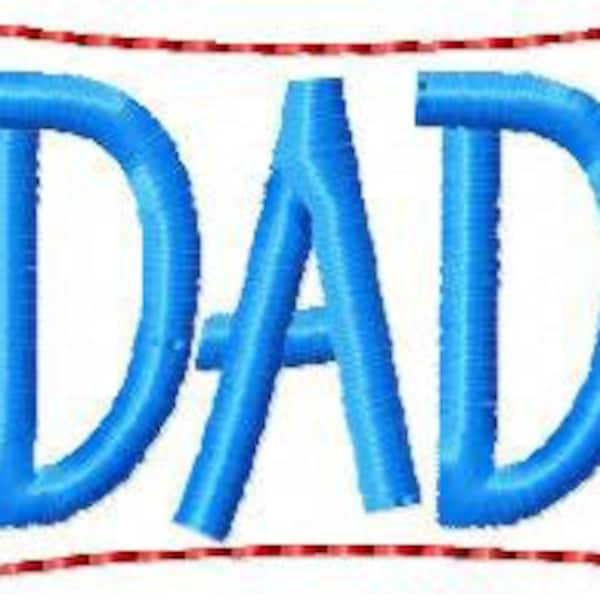 DAD snap tab design in the hoop embroidery embroider keychain keyfob key chain fob father grandfather grandpa name daddy papaw pappa papa