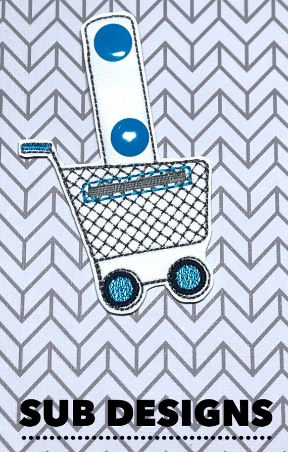 Shopping Cart Quarter Holder Snap Tab Design In The Hoop Etsy