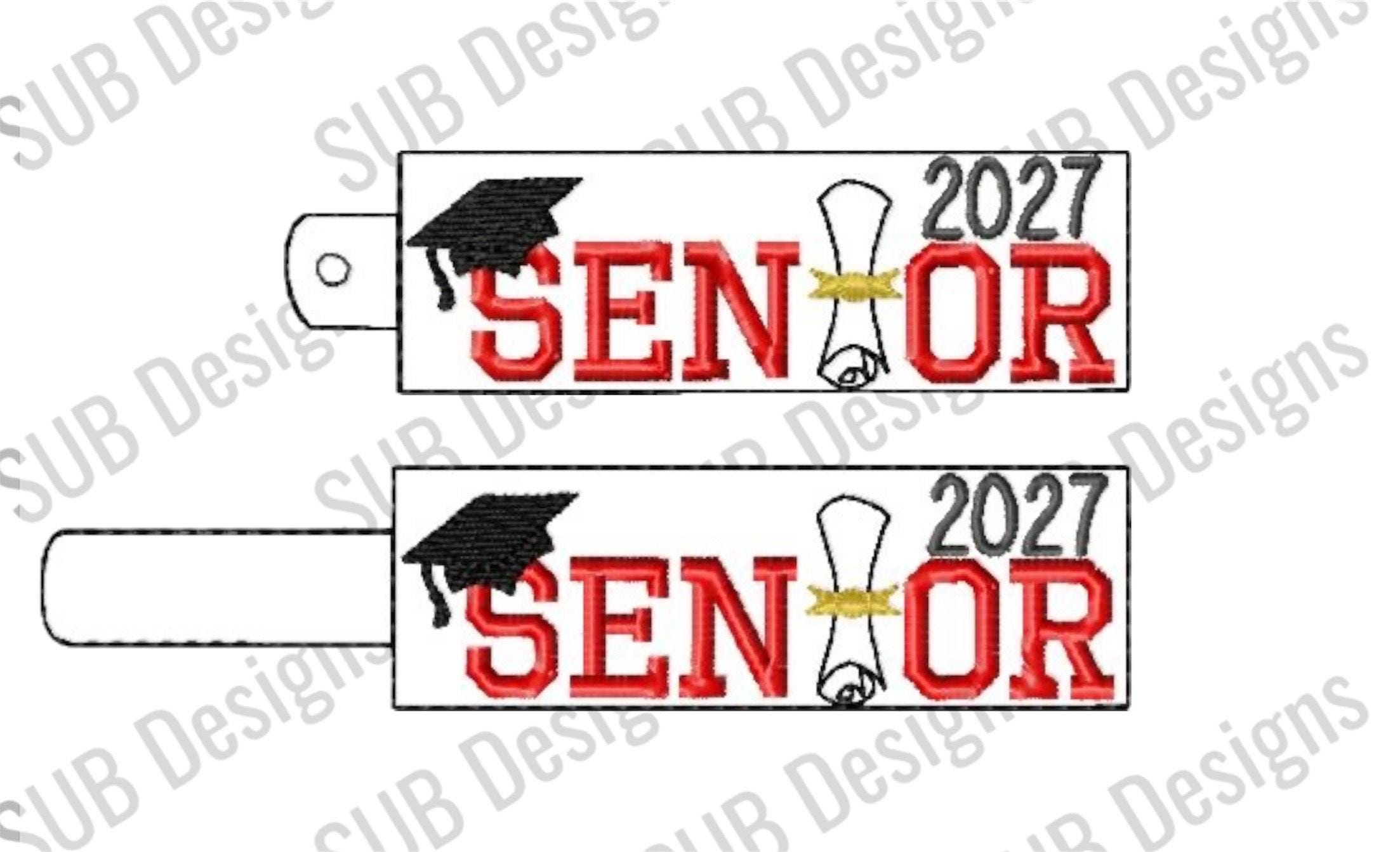 Senior 2027 Hat Diploma Snap Tab Design in the Hoop Embroidery ...