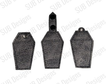 Suporte para protetor labial em formato de caixão no bastidor com bordado, forma assustadora de Halloween, batom EOS rasgado, lábios rachados, clipe, bolsa faça você mesmo
