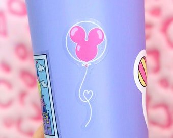 Mickey Balloon Sticker | Clear Sticker | Disney Sticker | Waterproof | Laptop & Tumbler Sticker | Planner Cellphone Water Bottle VSCO