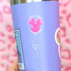 Mickey Balloon Sticker | Clear Sticker | Disney Sticker | Waterproof | Laptop & Tumbler Sticker | Planner Cellphone Water Bottle VSCO