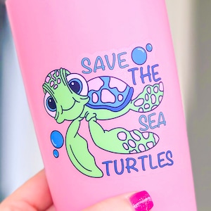 Sea Turtle Sticker | Disney Sticker | Save the Sea Turtles | Ocean Sticker | Squirt | Clear Sticker | Save the Oceans  | Summer VSCO