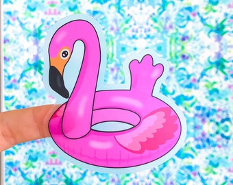 Flamingo Pool Float Sticker | Waterproof Summer Vinyl Decal