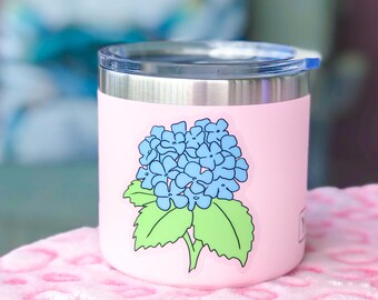 Clear Hydrangea Flower Sticker | Waterproof Vinyl Decal