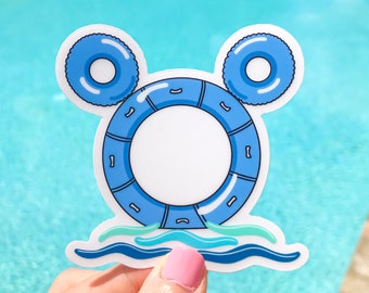 Pegatina de salvavidas de Mickey / Calcomanía impermeable de Disney