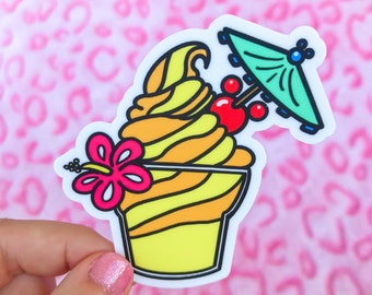 Pegatina de piña Dole Whip / Inspirada en Disney, vinilo impermeable