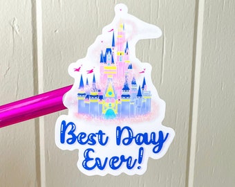 Disney Castle Sticker | Best Day Ever Sticker | Clear Sticker | Magic Kingdom | Laptop Tumbler Sticker | Planner Phone Case Water Bottle