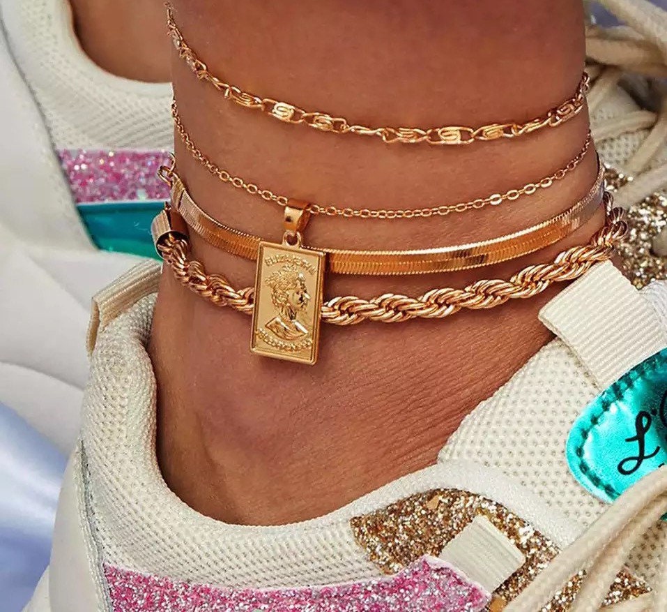 14K Gold Filled Anklet Gold Snake 