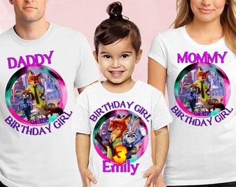 Zootopia Birthday Shirt: Nick & Judy Family Party Tee