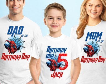 Superhero birthday, Spiderman name age, Spiderman t-shirts, Spiderman custom shirt, Birthday party shirt, Matching birthday,  B#17