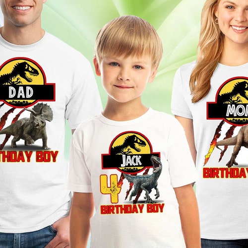Jurassic Park Custom Birthday Boy Shirt Dinosaur Birthday Etsy