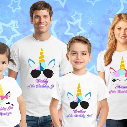 Unicorn Birthday Shirt Matching 