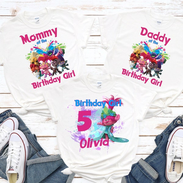 Trolls Birthday Shirt, Family Troll Matching Shirt, Disney Troll Shirts Family Birthday Troll Shirt, Trolls World Tour shirt Trolls shirts