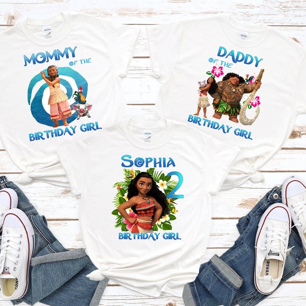 Moana Birthday Shirt,Matching birthday, Birthday girl shirt, Moana name age, Maui family tees Personalized shirt, Custom moana shirt B#13