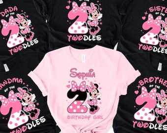 I'm Twodles Shirt, Disney Minnie Birthday Shirt, Disney Birthday Party Shirt, WDW Family Vacay Tee, Two Years Old Shirt, 2nd Birthday Shirt