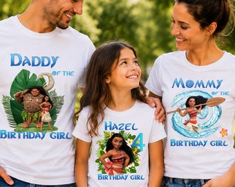 Personalized Moana Birthday Shirt: Island Family Party Tee
