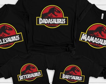 MamaSaurus DadaSaurus Matching Family Dinosaur Birthday Shirts