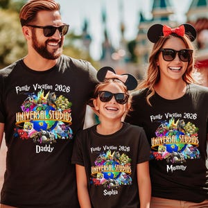 Personalized Universal Studios Family Vacation Shirts: Matching Theme Park Tees