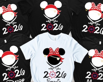 Disney Pirates Cruise Shirt, Mickey Minnie Family Matching T-Shirt