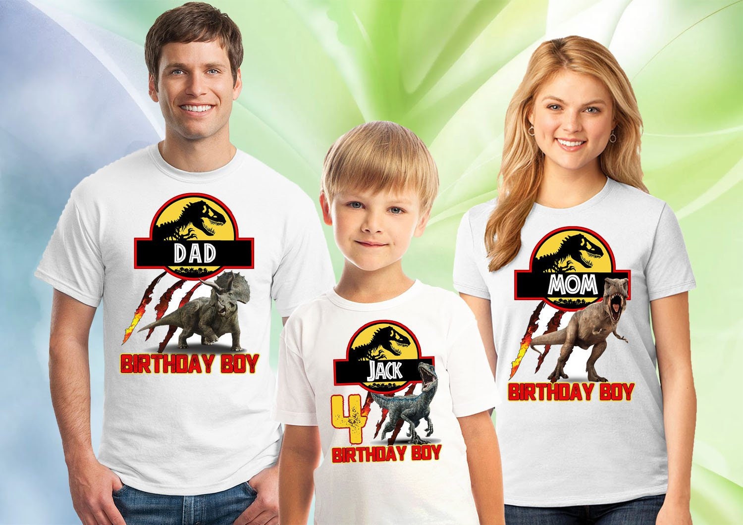 FAMILYTIMEUS Jurassic Park Birthday Boy Custom Birthday Tees Dinosaur Birthday Shirt Birthday Girl T Rex Shirt Personalized Shirt for Family B 14