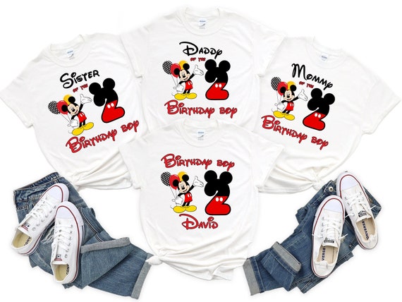 Mickey Birthday Family Shirts | Custom Matching Celebration Tees | Disney Character Years Outfits | Disneyland Party Memory | Special Gift