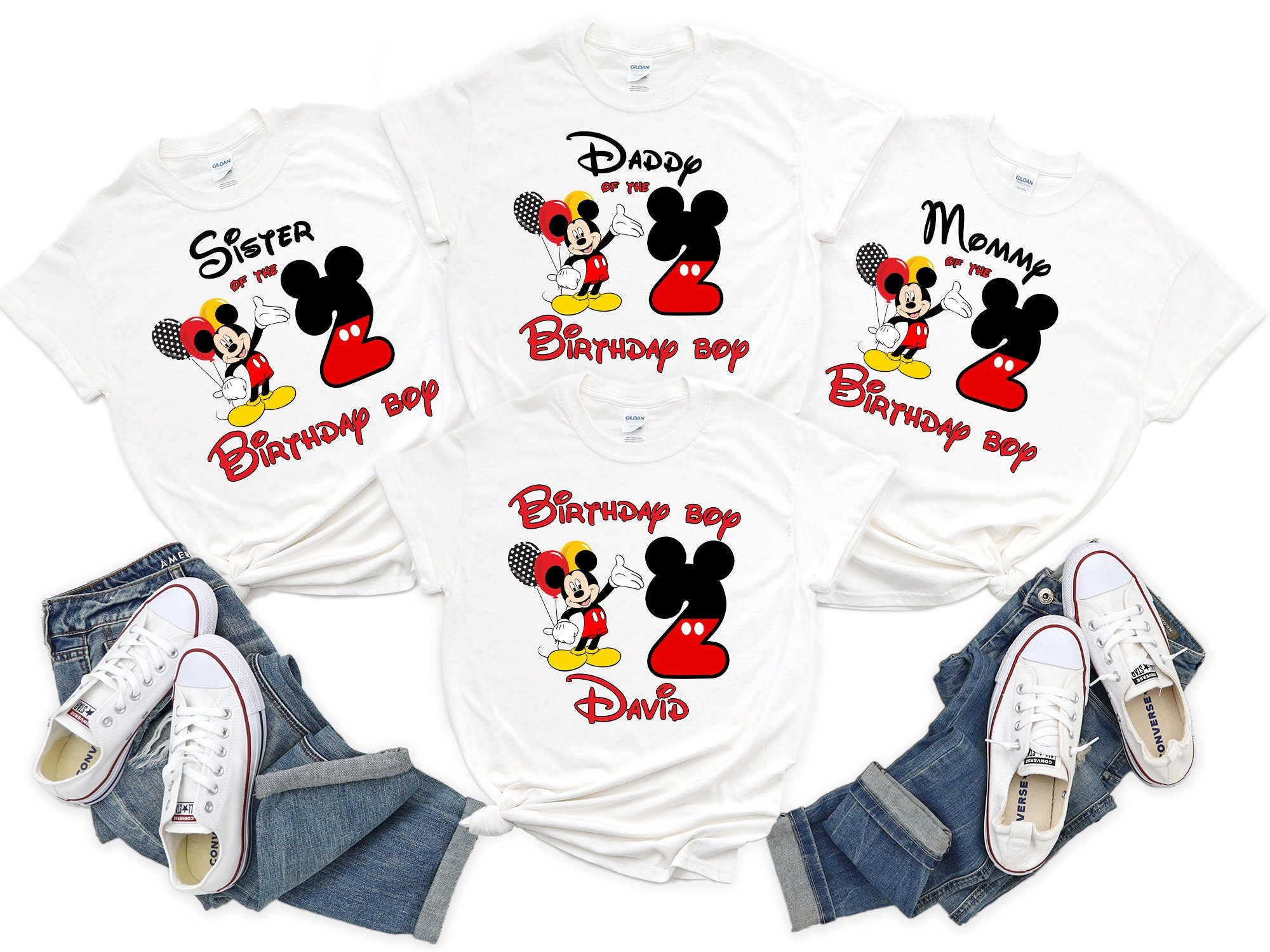 Discover Mickey Geburtstag Familie Custom T-Shirt
