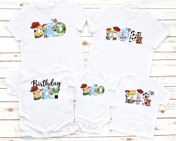 Personalized Toy Story Birthday Shirts: Matching Family Tees