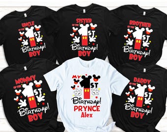 Mickey 1st birthday shirts, Birthday shirts, Disneyland shirts, Matching shirts, 1st birthday boy, Birthday mickey ears