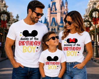Disney Birthday Boy Family Shirts | Mickey Celebration Squad Tees | Custom Character Matching Outfits | Special Day Memory | Personalized