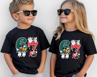 Disney Six Seven Birthday Shirts • Matching Family Disney Trip Tees • Kids Disney Birthday Outfit • Six Seven Mickey Minnie Design