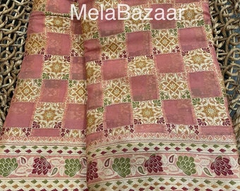 Pure Silk Chiffon Banarsi Saree/ Free Shipping In US