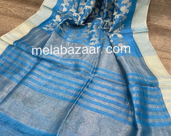 Silk Linen Banarsi Dupatta /stole/wrap, Free Shipping in US