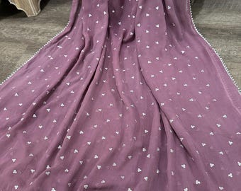 Mauve Fine Georgette Dupatta / Stole/Wrap, Free Shipping in US