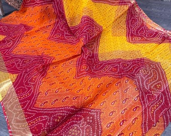 Chunri Print Kota Cotton Saree /Free Shipping in US