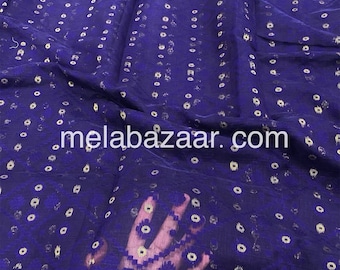 Blue Jamdani Soft Saree / Fall Attached/ Free Shipping in US