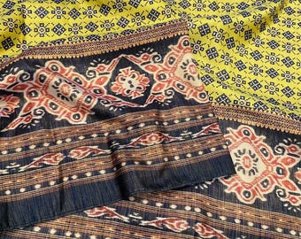 Yellow Patola Print Saree /Art Silk / Free Shipping In US