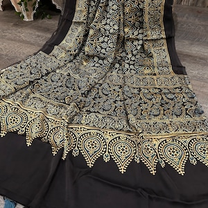 Ajrakh Dupatta on Modal Silk / Free Shipping in US