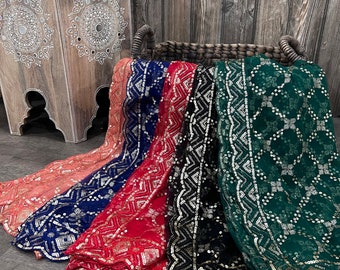 Lichtgewicht pailletten net dupatta / bruidsmeisjesjaal / wrap, gratis verzending in VS