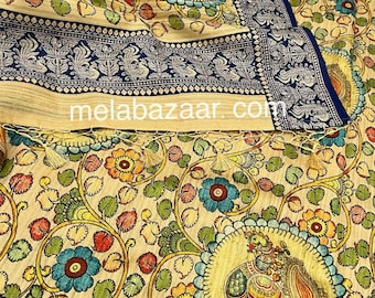 Kalamkari print saree / Fall attached/Free Shipping In US