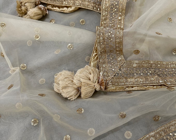 Golden organza dupatta