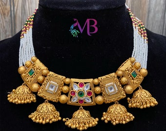 Indian necklace and earrings set / Free Shipping in US