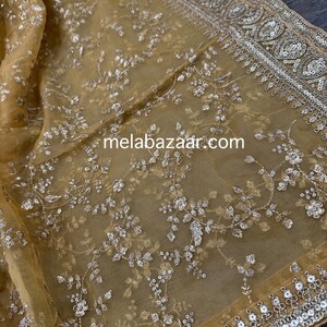 Yellow & Silver Organza Dupatta main image 0