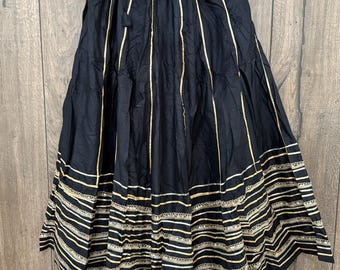 Black Cotton Chaniya / Garba Lehenga / Free Shipping in US